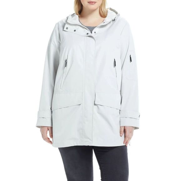 Ellen Tracy Water Repellent Hooded Parka in Stone at Nordstrom Size 1X